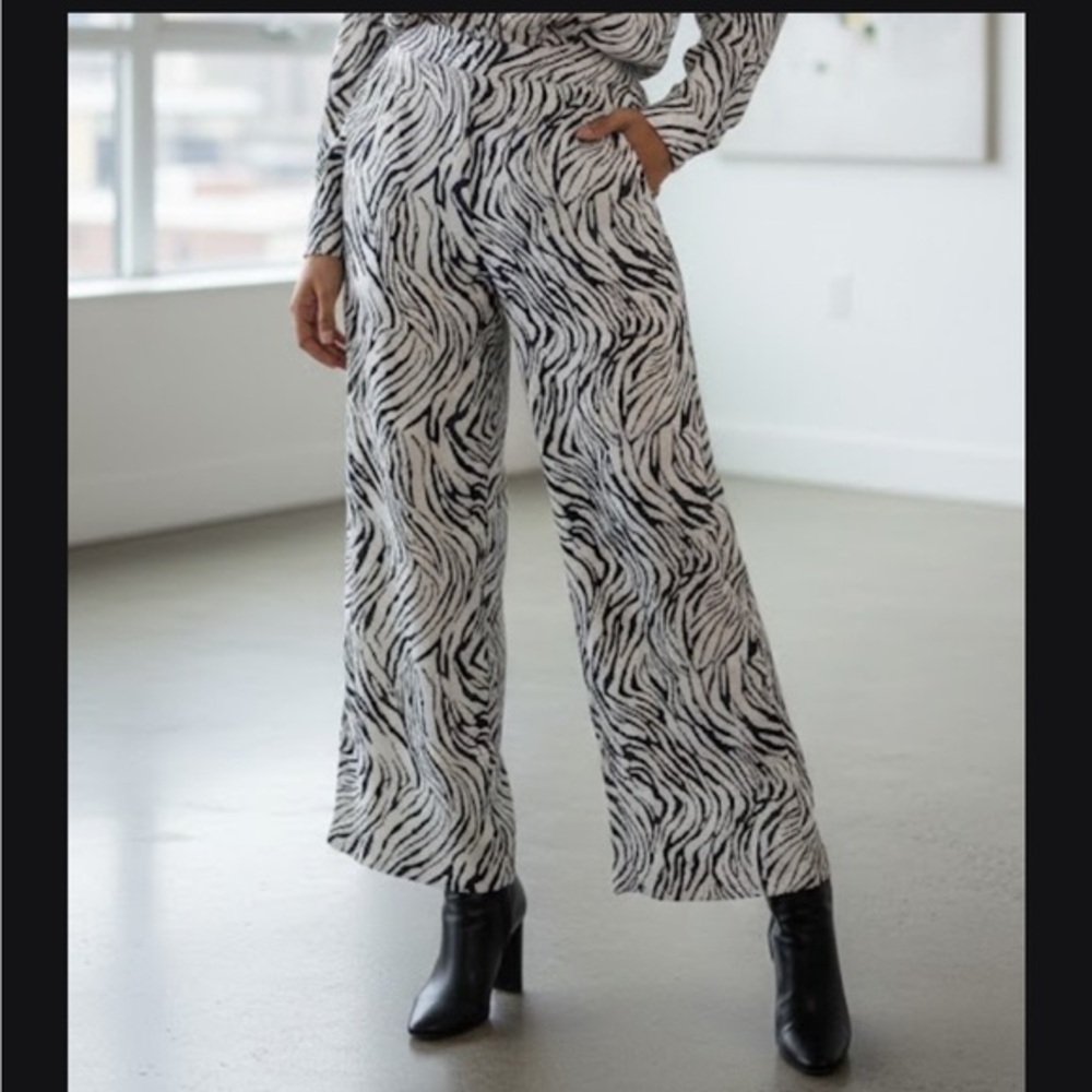 Lucy Paris Black and White Zebra Print Pantsuit